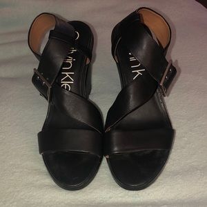 Calvin Klein Black Wedges